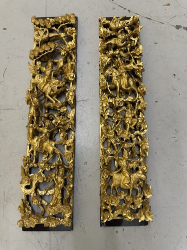 Pair chinese giltwood - pair,