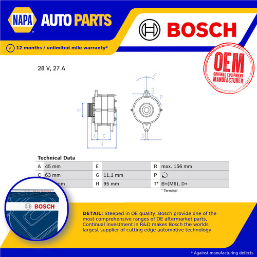 Alternator 0986031340 bosch - 0986031340,