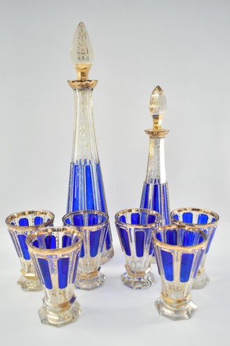 Moser bohemian blue gilt - moser, panel