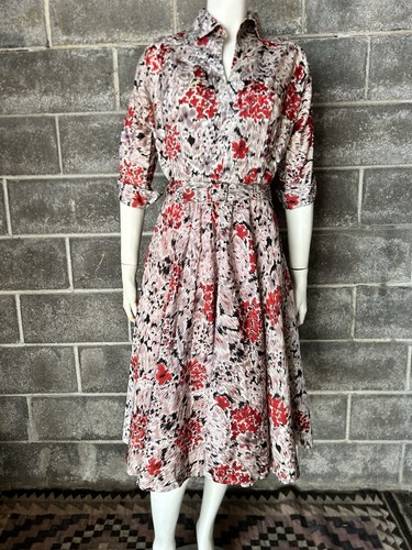 Vtg 40s 50s abstract floral - 40s,
