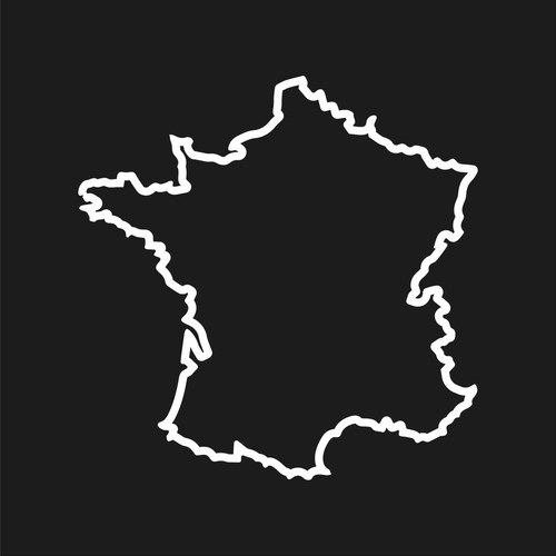 France outline hollow center - france,