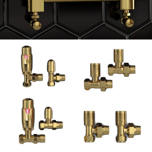 Gold radiator valves 10mm - valves,