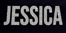 CUSTOM PERSONALISED NAME TEXT GLITTER IRON ON HOTFIX T-SHIRT TRANSFER (FONT #15)