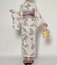Japanese  2-way floral print separate yukata Summer kimono Women's