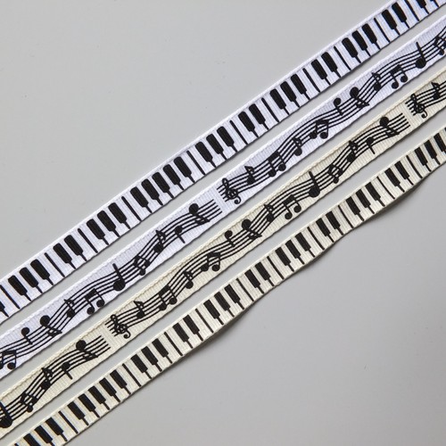 Musical grosgrain ribbon 10mm - musical,