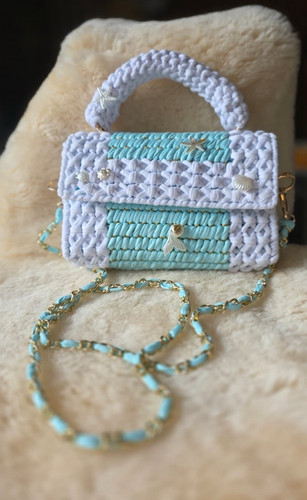 Handmade crochet clutch woven - clutch,