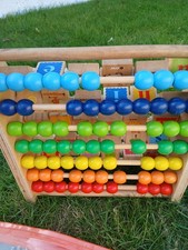 Double Sided Abacus And Alphabet Wooden Educational Toy