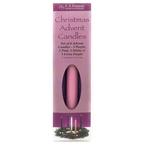 Advent candles x 12 - candles, 12"