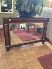 19th century William IV rose wood and guild overmantel mirror  