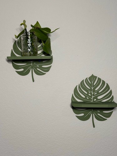Printed green monstera - printed, leaf