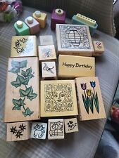 Job Lot 13 Ink Stamps & 5 Paper Cutters