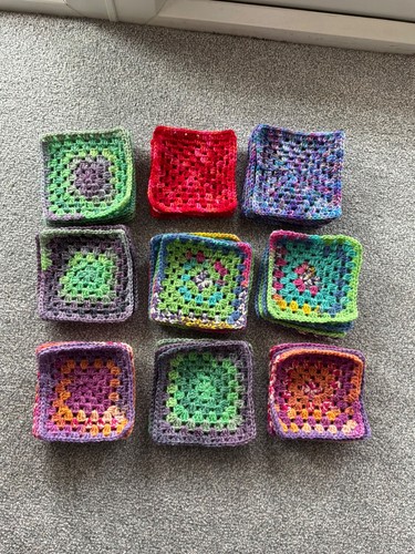 Crocheted granny squares - squares, set