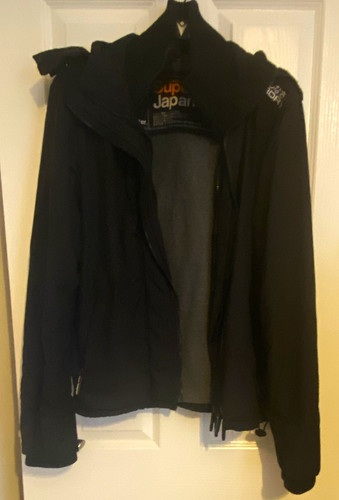 Superdry mens black - hooded, zip
