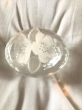 RETIRED Swarovski Anemone Flowers Floral Frosted Crystal Oval Trinket Box Marked
