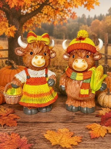 Fall highland cow - highland, set
