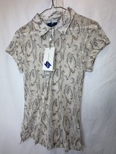 Daily Sports Golf Shirt Women Size Medium Sheer Cap Sleeeve Snake Skin Print NWT