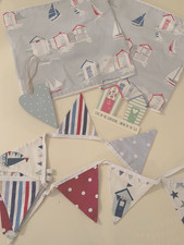 BEACH HUT  ACCESSORIES  TWO 14 X 15” CUSHION COVERS  BUNTING & ORNAMENTS