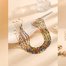 Boho seed beaded strand - boho,