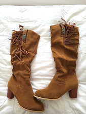 Faux-Suede Fringed, Beaded And