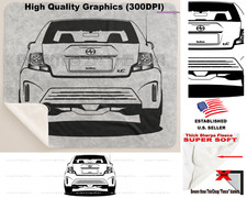 DigiRods Scion TC Model Year Rear View Black Outline Car Sherpa Fleece Blanket