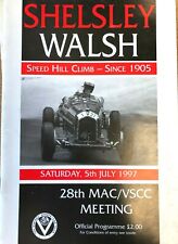 Shelsley Walsh Speed Hill Climb  programme,VSCC meeting 5th July 1997