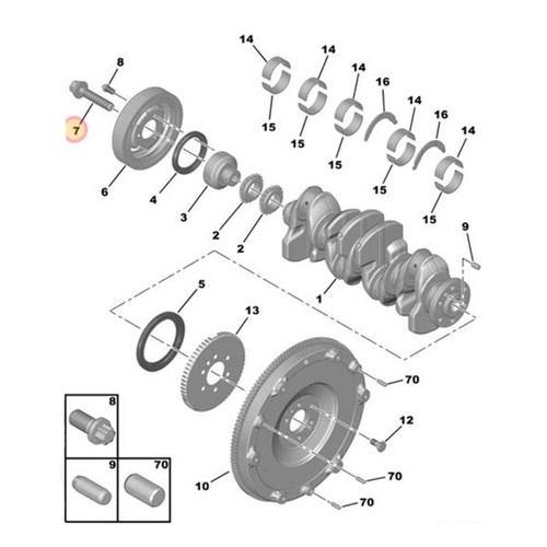 Genuine crank pulley - crank,