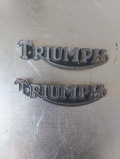Old Triumph Speedtwin Tiger petrol tank badges X 2 Motorcycle