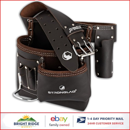 Pocket leather tool belt - leather,