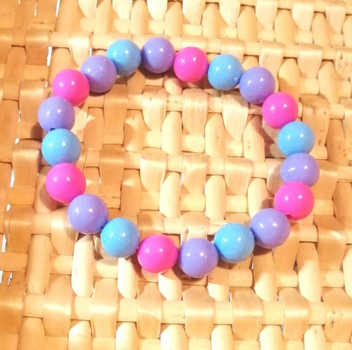 Purple blue pink beaded - purple,