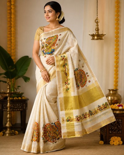 Kerala onam saree - saree, kasavu