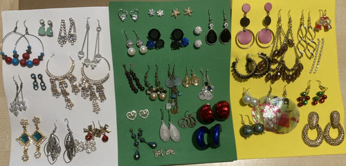 Job lot earring - job, pairs