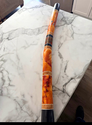 Hand painted wooden didgeridoo - wooden,