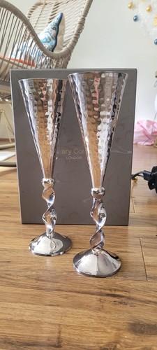 Pair hammered silver - silver, plated