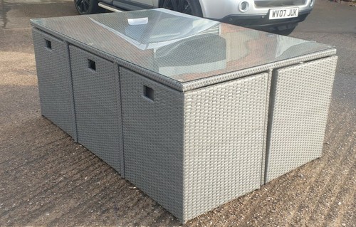 Piece rattan cube dining - 11,