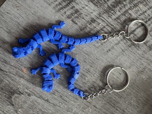 Printed gecko keychain - 3d,