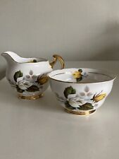 Vintage Royal Imperial Yellow Rose Finest Bone China Milk & Sugar Bowl 