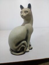 Cat, stone effect sitting cat ornament