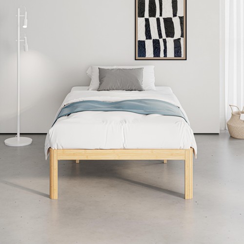 Bamboo wood single bed frame - bed,