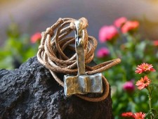 Forged Style Viking Celtic Hammer Pendant Necklace – Metal Mjolnir Thor's Hammer