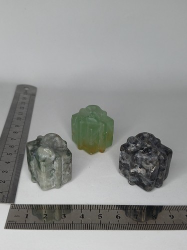 Small bundle carved crystal - carved,