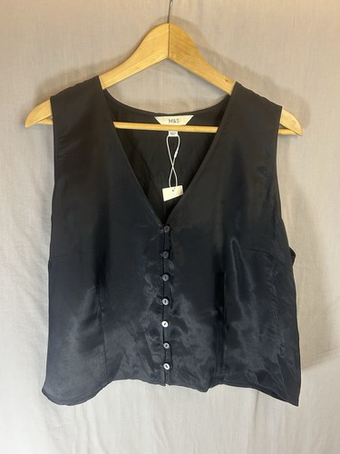 Waistcoat black satin - waistcoat,