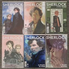 Sherlock: A Study in Pink #1-6 Signed By Steven Moffat And Sue Vertue