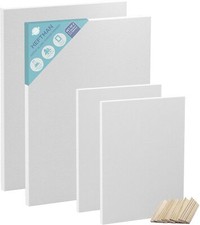 HEFTMAN 4 x Artist Blank Canvas Frame Art Painting Acrylic Oil White A4/A3 Size