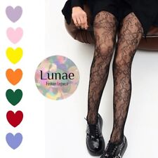 fishnet tights floral lace pattern mesh mod 8/10/12/14 Y2K neon retro rave