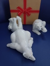 Polar Bear Figurines X 3 Bone