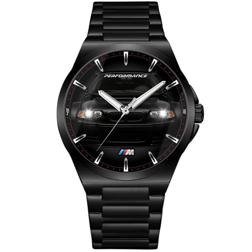 Wristwatch black steel fan art - wristwatch,