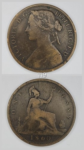 1860 victoria penny - 1860,