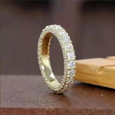 Art Deco Round Cut Lab Created Diamond 14k White Gold FN Wedding Engagement Ring