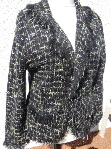 Grey and white shaggy - , edged