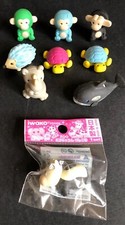 1 New iWako Collectable Cow Eraser (BNIP) & 8 Other Animal Rubbers, Hardly Used